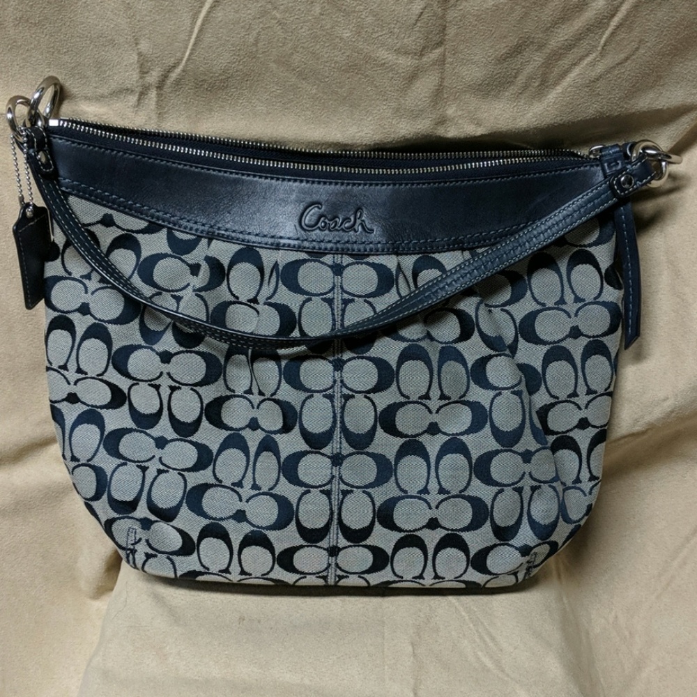 Navy blue Coach hobo bag